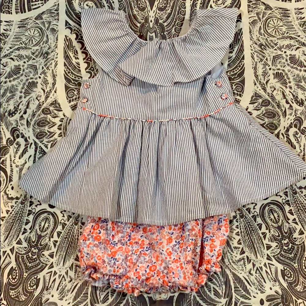 Adorable Pinstripe Dress with Bloomers